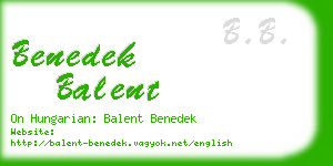 benedek balent business card